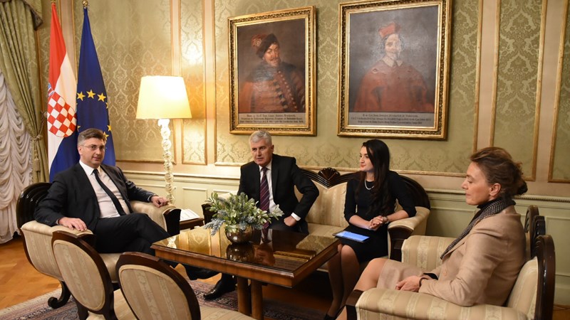 Predsjednik Vlade Andrej Plenković s predsjedateljem Predsjedništva BiH Draganom Čovićem 